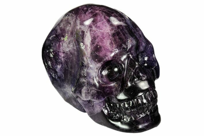 Carved, Purple Fluorite Skull #108758